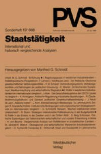 cover of the book Staatstätigkeit: International und historisch vergleichende Analysen