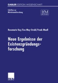 cover of the book Neue Ergebnisse der Existenzgründungsforschung