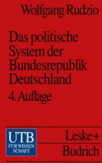 cover of the book Das politische System der Bundesrepublik Deutschland: Eine Einführung