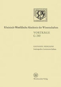 cover of the book Lessicografia e Letteratura Italiana: 238. Sitzung am 21. März 1979 in Düsseldorf