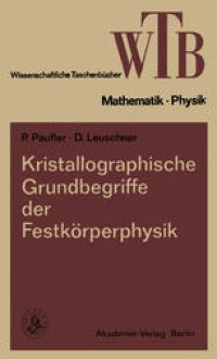 cover of the book Kristallographische Grundbegriffe der Festkörperphysik