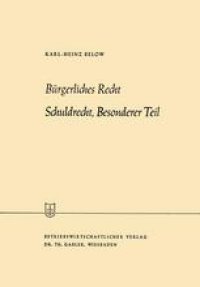 cover of the book Bürgerliches Recht Schuldrecht, Besonderer Teil