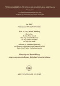 cover of the book Planung und Entwicklung einer programmierbaren digitalen Integrieranlage