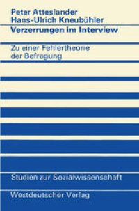 cover of the book Verzerrungen im Interview: Zu einer Fehlertheorie der Befragung