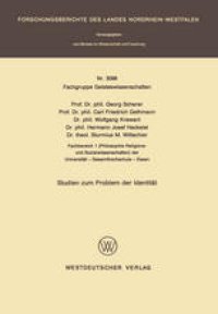 cover of the book Studien zum Problem der Identität