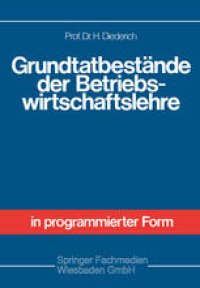 cover of the book Grundtatbestände der Betriebswirtschaftslehre