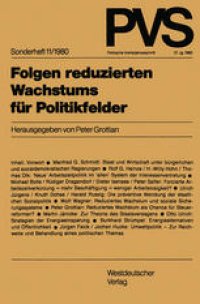 cover of the book Folgen reduzierten Wachstums für Politikfelder