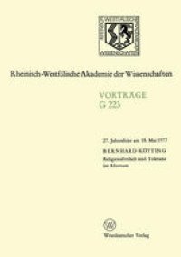 cover of the book Religionsfreiheit und Toleranz im Altertum: 27. Jahresfeier am 18. Mai 1977 in Düsseldorf