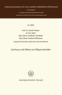 cover of the book Synthesen und Abbau von Oligosacchariden