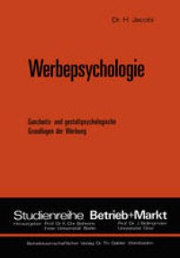 cover of the book Werbepsychologie: Ganzheits- und gestaltpsychologische Grundlagen der Werbung