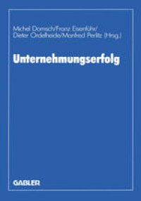 cover of the book Unternehmungserfolg: Planung — Ermittlung — Kontrolle