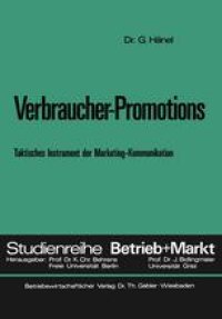 cover of the book Verbraucher-Promotions: Taktisches Instrument der Marketing-Kommunikation