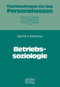 cover of the book Betriebssoziologie