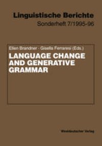 cover of the book Language Change and Generative Grammar