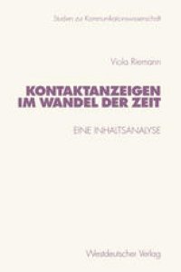 cover of the book Kontaktanzeigen im Wandel der Zeit: Eine Inhaltsanalyse