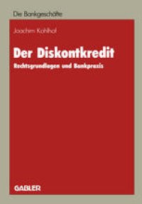 cover of the book Der Diskontkredit: Rechtsgrundlagen und Bankpraxis