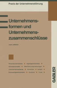 cover of the book Unternehmensformen und Unternehmenszusammenschlüsse