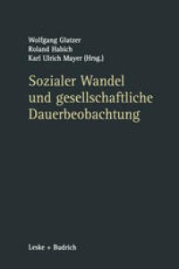 cover of the book Sozialer Wandel und gesellschaftliche Dauerbeobachtung