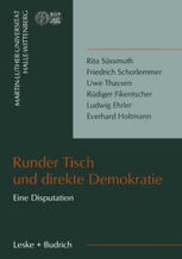 cover of the book Runder Tisch und direkte Demokratie