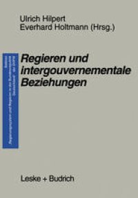 cover of the book Regieren und intergouvernementale Beziehungen