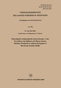 cover of the book Palynologisch-stratigraphische Untersuchungen in den Grenzflözen der Mittleren und Oberen Essener Schichten (Westfal B) im mittleren Ruhrgebiet im Bereich der Emscher-Mulde