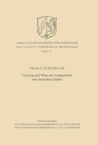 cover of the book Ursprung und Wesen der Landgemeinde nach rheinischen Quellen