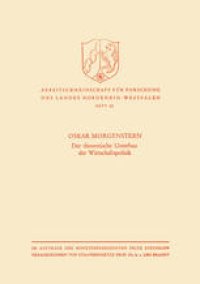 cover of the book Der theoretische Unterbau der Wirtschaftspolitik