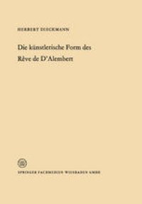 cover of the book Die künstlerische Form des Rêve de D’Alembert