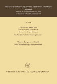 cover of the book Untersuchungen zur Kinetik der Karbidbildung in Chromstählen