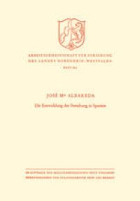 cover of the book Die Entwicklung der Forschung in Spanien