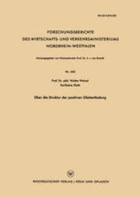 cover of the book Über die Struktur der positiven Gleitentladung