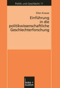 cover of the book Einführung in die politikwissenschaftliche Geschlechterforschung