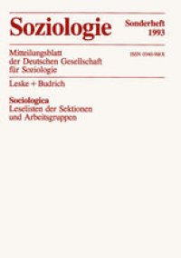 cover of the book Sociologica: Leseliste der Sektionen und Arbeitsgruppen