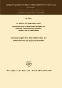 cover of the book Untersuchungen über den Schlafverlauf bei Gesunden und bei psychisch Kranken