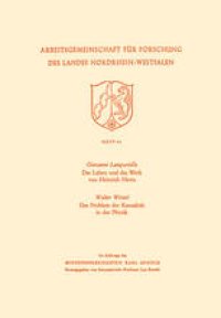 cover of the book Das Leben und das Werk von Heinrich Hertz / Das Problem der Kausalität in der Physik