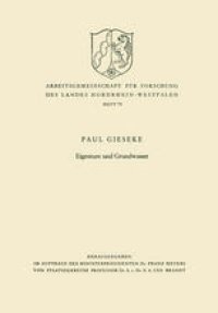 cover of the book Eigentum und Grundwasser