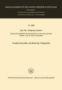 cover of the book Direkte Kontrollen als Mittel der Geldpolitik