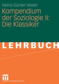 cover of the book Kompendium der Soziologie II: Die Klassiker