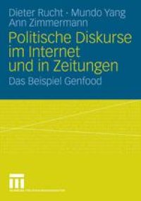 cover of the book Politische Diskurse im Internet und in Zeitungen: Das Beispiel Genfood