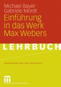 cover of the book Einführung in das Werk Max Webers