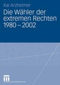 cover of the book Die Wähler der extremen Rechten 1980 – 2002