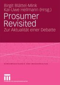 cover of the book Prosumer Revisited: Zur Aktualität einer Debatte