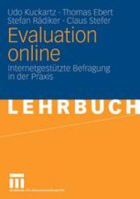 cover of the book Evaluation online: Internetgestützte Befragung in der Praxis