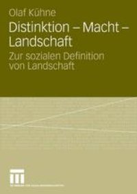 cover of the book Distinktion — Macht — Landschaft: Zur sozialen Definition von Landschaft