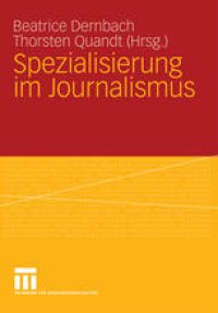 cover of the book Spezialisierung im Journalismus