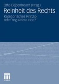 cover of the book Reinheit des Rechts: Kategorisches Prinzip oder regulative Idee?