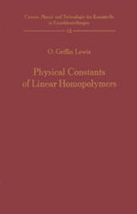 cover of the book Physical Constants of Linear Homopolymers