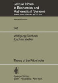 cover of the book Theory of the Price Index: Fisher’s Test Approach and Generalizations