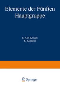 cover of the book Elemente der Fünften Hauptgruppe: Arsen · Antimon · Wismut