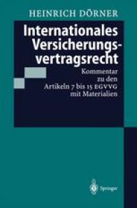 cover of the book Internationales Versicherungsvertragsrecht